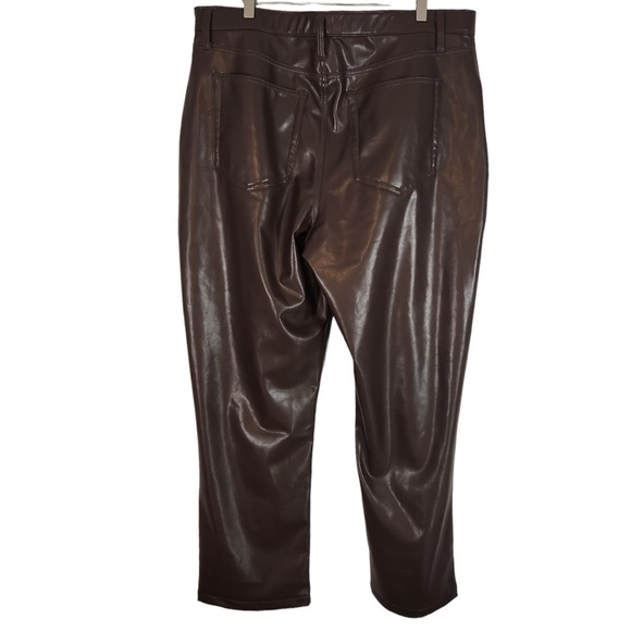 Abercrombie & Fitch Faux Leather 90s Straight Leg Pants Size 18 Short NEW - Picture 4 of 6